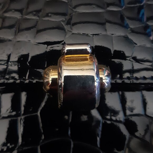 Vintage Faux Alligator Patent Black Evening Bag Purse Made in Italy - Picture 9 of 16